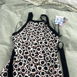 Diane Vaughn, Furstenberg, black and white floral midi dress